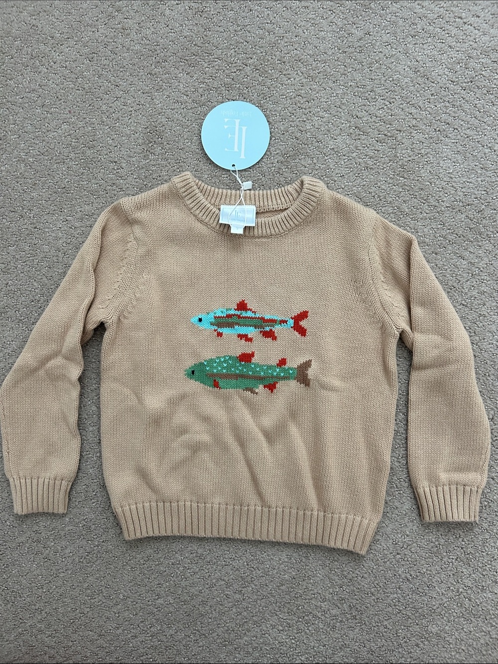NWT Little English Fish Intarsia Sweater